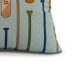 thumbnail image 2 of Simply Daisy, 18" x 18" Oar Numbers , Geometric Print Outdoor Pillow, Aqua, 2 of 2