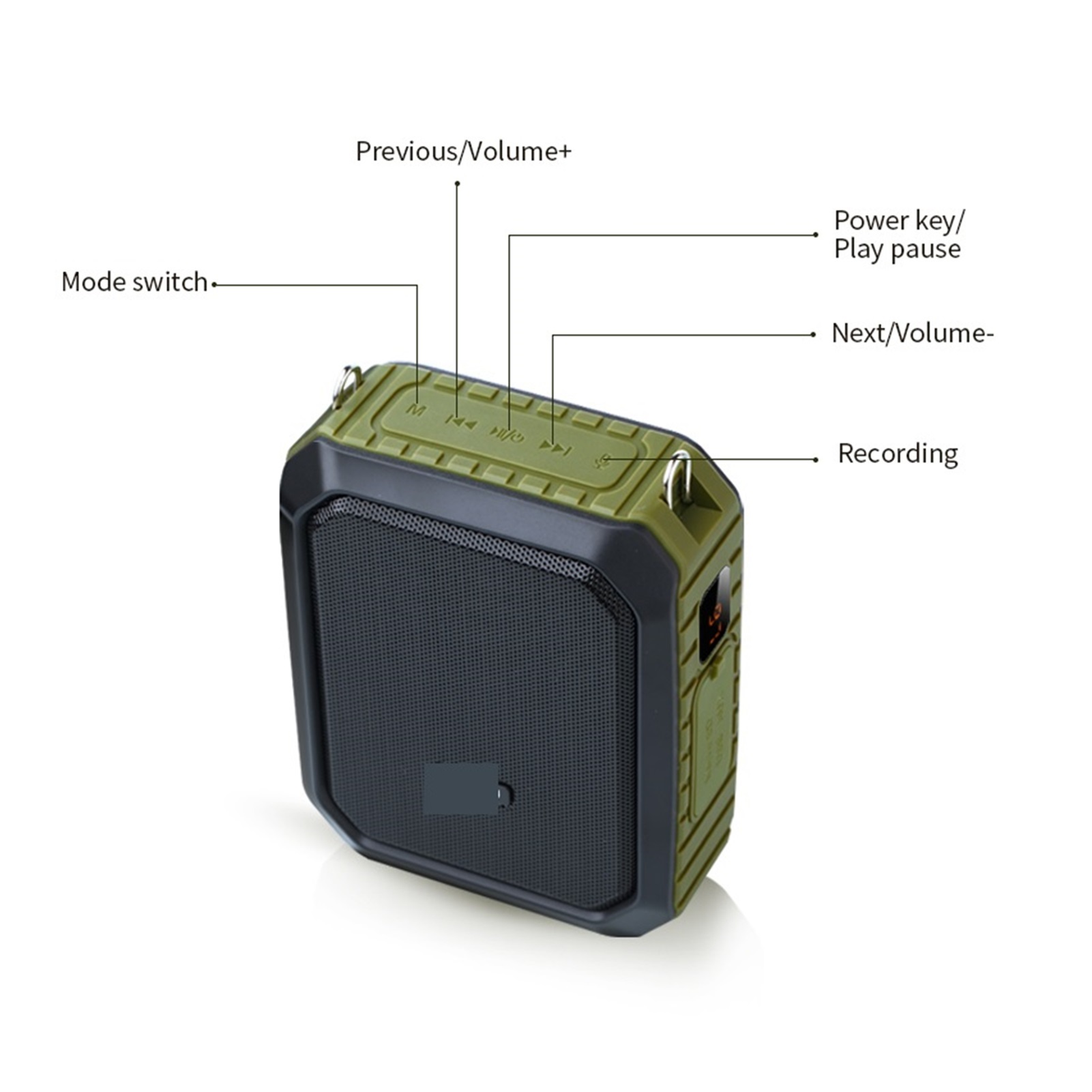 18W Portable Wireless Bluetooth-compatible Speaker Waterproof Voice Amplifier With UHF Microphone For Teacher Support TF ,Easy to Operate