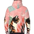 thumbnail image 7 of Rateoe Colorful Cat With Flowers Pattern Mens Hoodie, Pullover Hooded Sweatshirt, Kangaroo Pocket Hoodie Ideal for Daily Wear, Travel and Home-Medium, 7 of 7