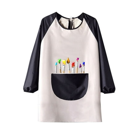 Kids Painting Apron Waterproof Kids Art Smock with Long Sleeve and Pockets Kids Aprons for Cooking Painting Crafting