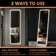 "LVSOMT 63""x20"" LED Full Length Mirror, Wall Mountable/Free Standing