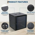 thumbnail image 3 of Ataucjin 12U Wall Mount Network Cabinet - 17.7" Deep Server Rack Enclosure with Locking Glass Door & Removable Side Panels, IT/AV Equipment Rack for Secure Data and Audio-Visual Installations, 3 of 7