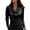 Black #001, variant on Women's Satin Cowl Neck Long Sleeve Blouse Elegant Silky Formal Office Top for Work, Business Gray 2XL