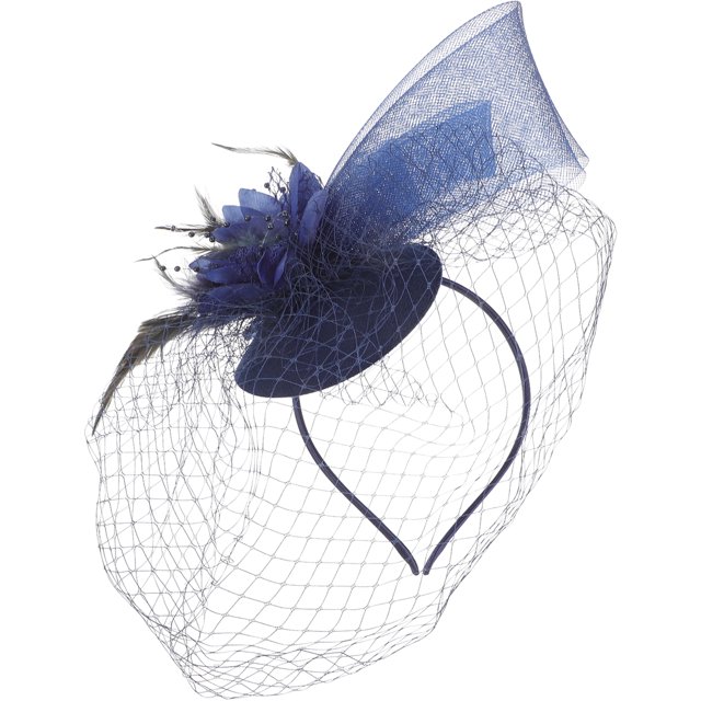 Tocado de malla para fiesta de té, tocado de mujer, tocado con plumaje, diadema