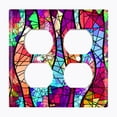 thumbnail image 3 of Metal Light Switch Plate Outlet Cover (Stained Glass Window Tile Pattern GLA003), 3 of 15