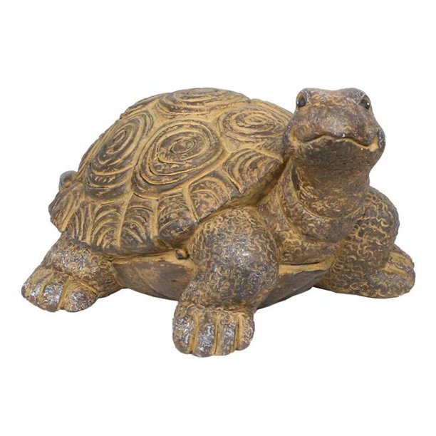 Alpine Corporation 4Inch Rustic Stone Indoor/Outdoor Turtle Statue