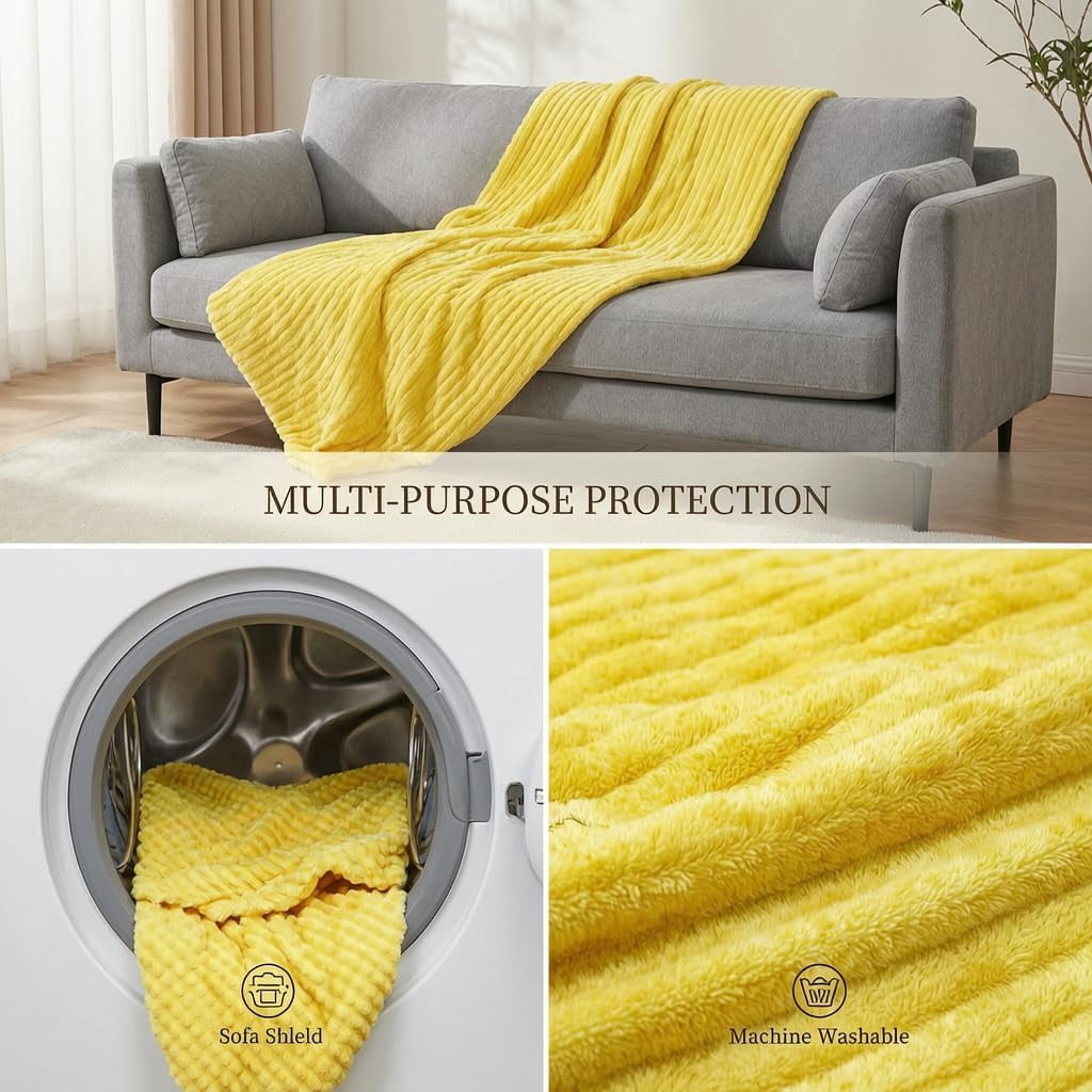 Yellow Dog Blanket, Emotional Support & Security Blanket, Soft & Warm Pet Blanket, Rabbit Fleece Polyester, Cozy & Calming for Dogs & Cats, Indoor & Outdoor Use (Yellow, 27.55 * 39.37in)