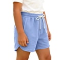 thumbnail image 2 of BLTIBY Girls Boys Athletic Shorts Casual Elastic Waist Drawstring Kids Summer Loose Versatile Workout Running Shorts with Pockets Blue 0-1Years, 2 of 8