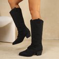 thumbnail image 4 of SACFOF Women's Rhinestone Mid Calf Boots Sparkly Block Heel Cowboy Boots Glitter Boots, 4 of 6