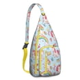 thumbnail image 1 of Cute Mythical Horse Sling Backpack - Unicorn Rainbow Print Shoulder Bag (Easy Access Pockets, Comfortable & Waterproof), 1 of 4