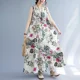 thumbnail image 2 of Plus Size Vintage Artistic Loose-Fit Cotton Linen Dress 2023 Spring Summer Plus Size Long Dress Tank Top Sleeveless Printed Robe, 2 of 5
