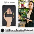 thumbnail image 5 of Dteck Rotating Hand Strap Shockproof Case for Samsung Galaxy Tab A9 Plus 11 Inch Tablet Case with Screen Protector Soft TPU Film, Black, 5 of 7