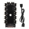 thumbnail image 1 of 1 Set of Professional ARGB Hub Multi-use RGB Fan Hub PC Fan Hub Controller RGB Accessory, 1 of 2