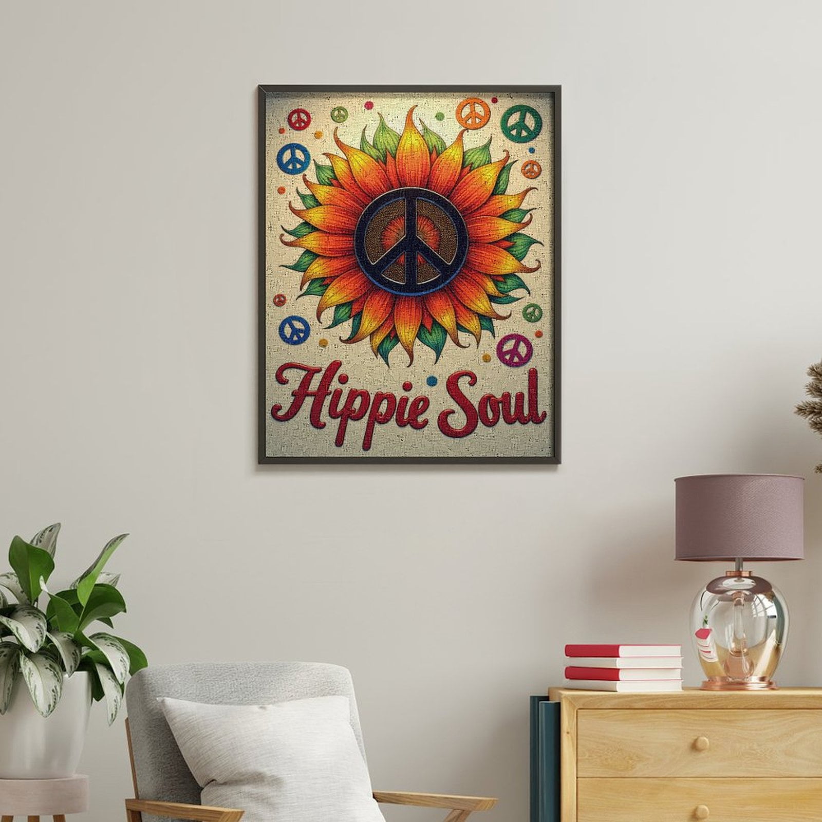 Paint By Numbers Kit for Adults Beginner - DIY Peace Sunflower Art Print Canvas Painting Kits for Adults, Frameless Paint By Number for Adults for Home Wall Decor 16x20 Inch