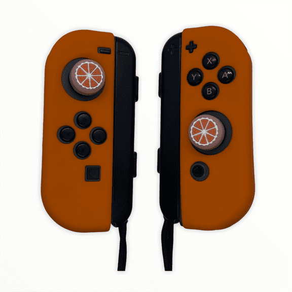 JenDore Orange Thumb Grips & Silicone Nintendo Switch Joy-con Protective Shell Covers Set