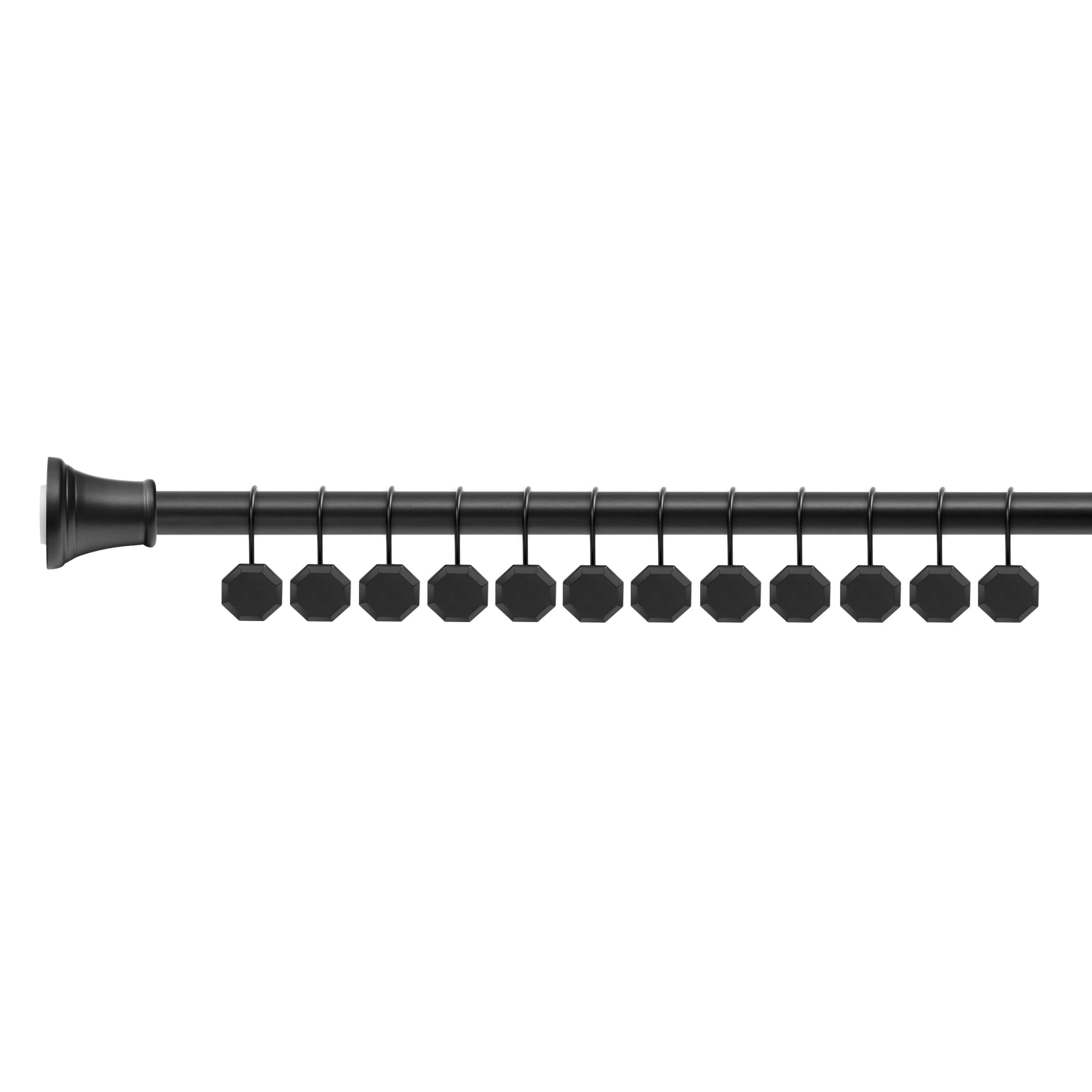 Utopia Alley HK27BK Rust Proof Zinc Shower Curtain Hooks Rings, Matte Black - Set of 12
