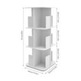 thumbnail image 7 of 3 Tiers Rotating Bookshelf, 360° Revolving Bookcase Modern Display Spinning Bookcase Standing Bookshelf Tower White Bookshelf Organizer for Study Bedroom Living Room, 7 of 7