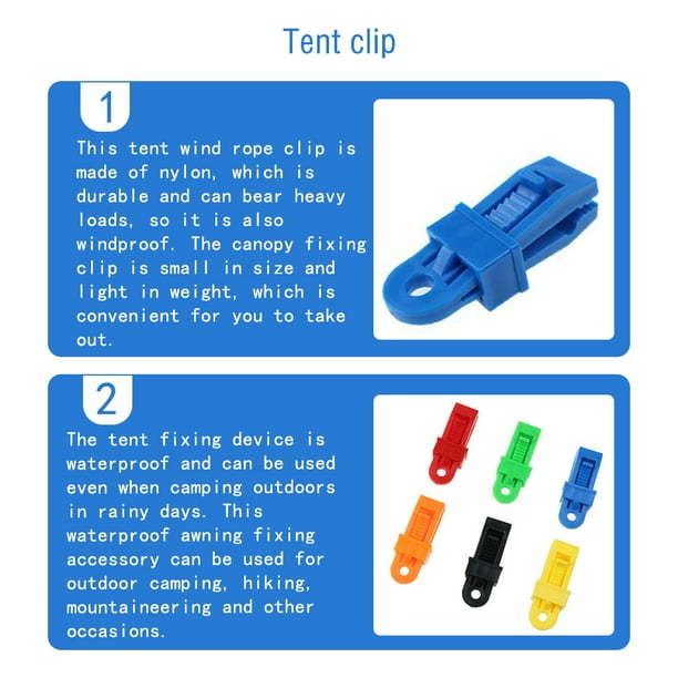 Pack of 10 Tents Awnings Wind Rope Clamps Portable Canopy Clips