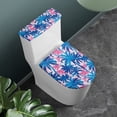 thumbnail image 2 of HELLHERO Coconut Tree Pattern Toilet Lid Cover for Adjustable Polyester Fabric Fits All Toilet Shapes Washable and Reusable Washable Elastic Bottom Easy, 2 of 8