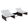 thumbnail image 1 of vidaXL Reclining Garden Chairs 2 pcs with Table Brown Poly Rattan, 1 of 4