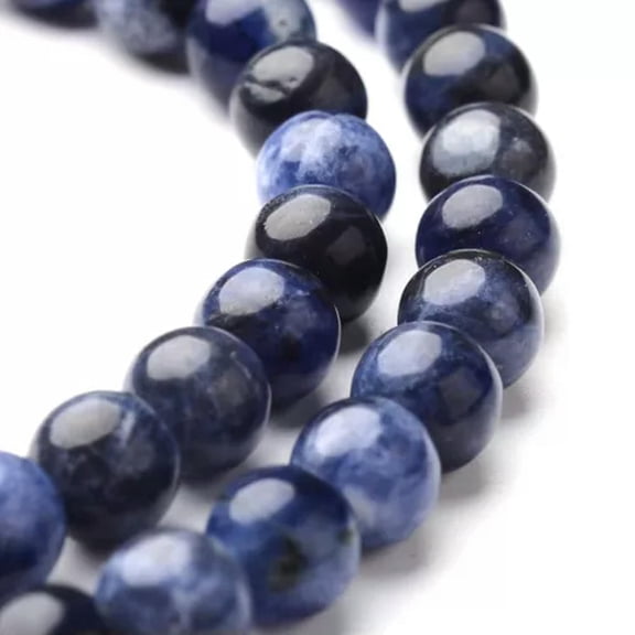 GKNET 1 strand Round Natural Sodalite Beads Gemstone Loose Beads Dark Blue-6mm