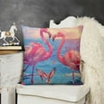 thumbnail image 2 of Pink Flamingo Throw Pillow Covers Cute Flamingo Pillow Covers for Home Sofa Bed Couch for Kids Boys Girls Sea Seagulls Cushion Covers Animal Decor Pillowcases, 2 of 5