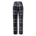 thumbnail image 3 of Fiaer Women Plaid Oversized Pajamas Pants High Waisted Lace up Sleepwear Trousers Trendy Baggy Color Blocking Pjs Slacks with Pocket Black XXL, 3 of 5