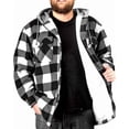 thumbnail image 2 of TrailCrest Men's Warm Sherpa Lined Hoodie Fleece Shirt Jacket, Classic Zip Up Buffalo Plaid, White Plaid, XL, 2 of 4