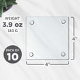 thumbnail image 5 of Glass Coasters 4 in. Set of 10, Bulk Pack - Table decor, Kitchen decor, Wedding Favors - Clear, 5 of 5