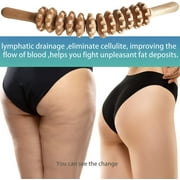 Torubia Wood Massage Tools Cellulite Roller Wooden Therapy Massager Tools Kit Maderoterapia Handheld Cellulite Blasters Lipo Roller Lymphatic Massage Light-Wood Color