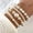 Style 2 Gold, variant on 5Pcs Simulated Pearl Stackable Bracelets for Women Multilayer Metal Beaded Bracelets Set Elastic Strand Bangles Trendy Wedding Bridesmaid Jewelry