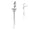Silver, variant on 14G Hinged Clicker Triangle CZ Belly Button Ring Triple Chain Dangle Piercings Jewelry for Women Sold Each