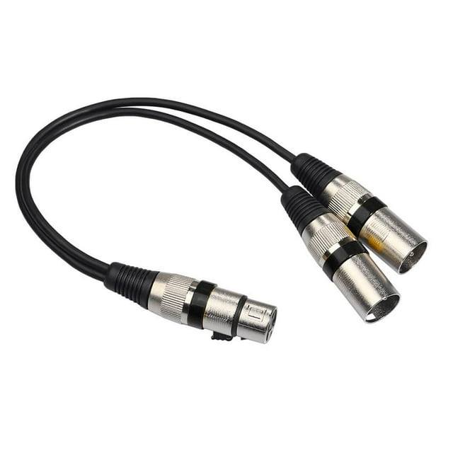 3Pin XLR Female to Dual 2 Male Y Splitter 30cm Adapter Cable Wire (Red)