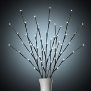 3 Pack Lighted Branches for Vases Plug in - Christmas DIY Twig Pathway Lights with 60 LED Bulbs, Artificial Tree Bendable Xmas Fairy Lights with Stakes(Vase NOT Included)