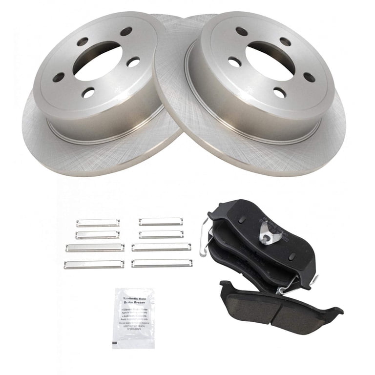 A-Premium Rear Disc Brake Rotors Set For Jeep Wrangler TJ & Liberty – Solid Rotors, 11.22" Diameter, 5-Lug-795452