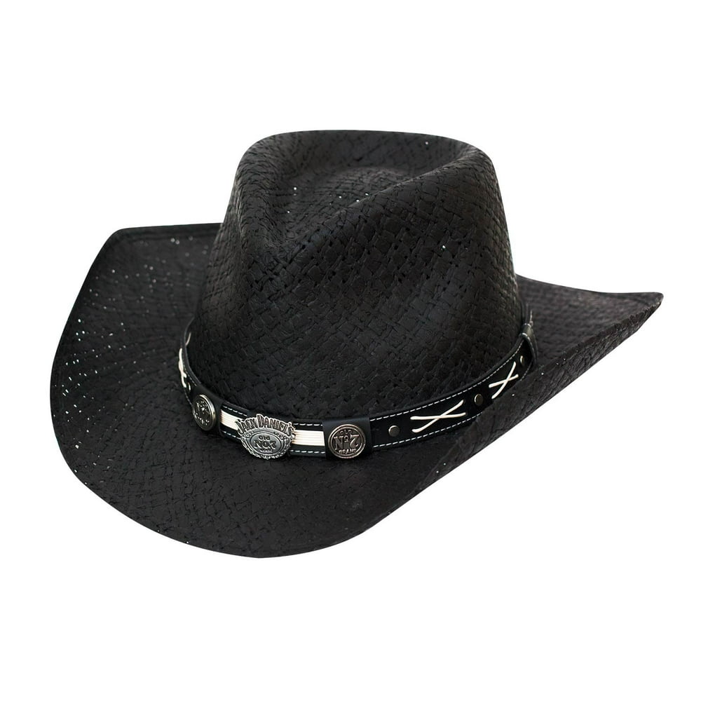 Jack Daniel's - Jack Daniels Black Straw Cowboy Hat-Medium - Walmart ...