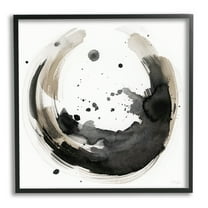 Stupell Urban Infinity Curved Abstract Painting Abstract Painting Black Framed Art Print Wall Art