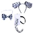 thumbnail image 3 of Conjunto de disfraz de perro Yuyangstore Diadema de orejas de dálmata pajarita y cola, 3 of 8