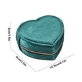 thumbnail image 3 of Caja organizadora de joyas de terciopelo en forma de corazón | Estuche de Viaje Portátil con Cremallera | Interior de Suave Flocado para Collares Anillos Pendientes | Caja de embalaje de regalo, 3 of 6