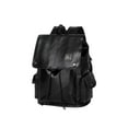 thumbnail image 2 of Mochila para ordenador portátil de cuero PU, compatible con 15,6 pulgadas, portátil, ligera, multifuncional, para ir de compras, ciclismo, viajes al negro, 2 of 8