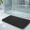 thumbnail image 2 of Memory Foam Bath Mat Large Size,60.2 x 24 Inches, Soft and Comfortable, Super Water Absorption, Non-Slip, Thick, Machine Wash, Easier to Dry for Bathroom Floor Rug, Black, 2 of 6