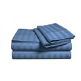 thumbnail image 2 of D.N.G. BEDDINGS Luxury 4 Piece Sheet Set with 24 Inch Deep Pocket 800 Thread Count 100% Egyptian Cotton Stripe Medium Blue Color Twin Size, 2 of 3
