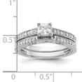 thumbnail image 3 of Sterling Silver 2-Piece Cubic Zirconia Wedding Set Ring, 3 of 3