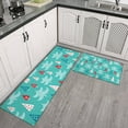thumbnail image 2 of Turquoise Christmas Tree Pattern Kitchen Rugs Sets Of 2,Anti Fatigue Kitchen Mat Rugs Non Slip Washable,Decorative Kitchen Floor Mats for Kitchen,Sink,Laundry,17"x30"+17"x47", 2 of 7