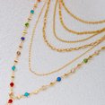 thumbnail image 4 of NICKSUN Boho Summer Beach Layered Necklace, Multilayer Starfish Scallop Pearl Y-Drop Long Chain, Colorful Enamel Rhinestone Ocean Stackable Statement Jewelry, 4 of 5