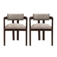 thumbnail image 1 of Noble House Dining Chair with Armrest Set of 2,Polyester Linen Blend Fabric,Espresso, 1 of 8
