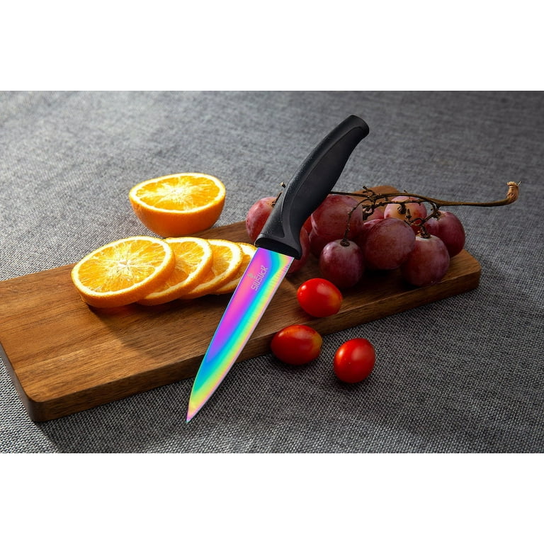 KITWARE Rainbow Steak Knife Set with Gift Box, 6-Piece Sharp Steak