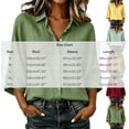 thumbnail image 4 of Dpjklzsn Women's Cotton Linen Button Down Shirt, 3/4 Sleeve Collared Blouse, Solid Color Loose Fit Casual Tunic Top, 4 of 8