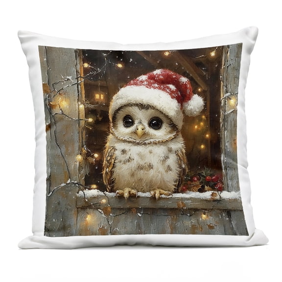 Stupell Industries Festive Owl with Holiday Lights Design by Riley B Outdoor Printed Pillow