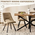 thumbnail image 2 of Dining Chairs Set of 2, Modern Boucle Upholstered Kitchen Chair [Cut-Out Design] for Dining Living Room Restaurant, Brown, 2 of 7